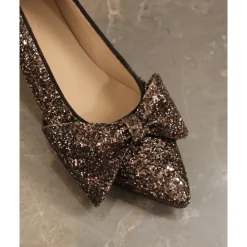 Angulus Pumps|Stiletter*Glitter Pump med Sløjfe Brun