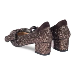 Angulus Pumps|Stiletter*Glitter Pump med Sløjfe Brun