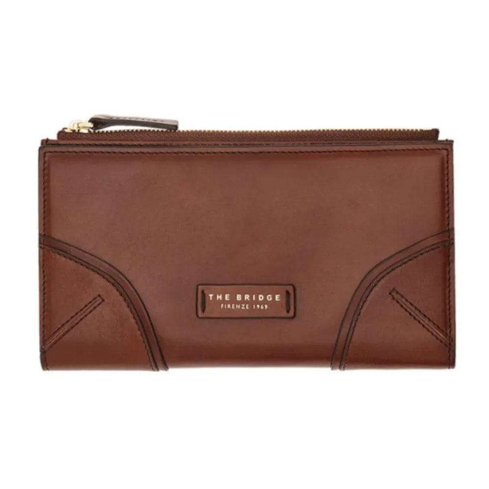 The Bridge Punge & Kortholder*læder horisontal tegnebog med mønt lomme Brun