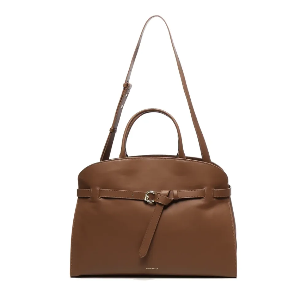 Coccinelle Håndtasker*Læder Skuldertaske med Magnetlukning Brun