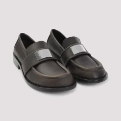 Acne Studios Loafers*Loafer Sko Elegant Sølv Detaljer Brun