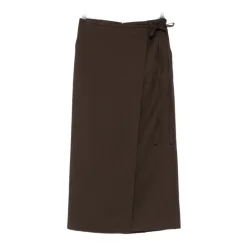 Dunst Nederdele*Midi Wrap Nederdel Brun