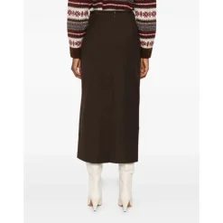 Dunst Nederdele*Midi Wrap Nederdel Brun