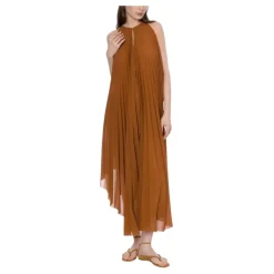 Philosophy di Lorenzo Serafini Kjoler*Polyester Jumpsuit Asymmetrisk Hem Brun