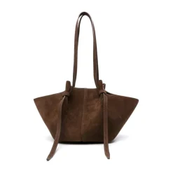 Yuzefi Skuldertasker*Ruskind Skuldertaske med Knude Detaljer Brun