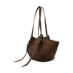 Yuzefi Skuldertasker*Ruskind Skuldertaske med Knude Detaljer Brun