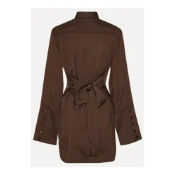 ROTATE Birger Christensen Kjoler*Skjortekjole med klassisk krave Brun