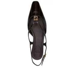 Fendi Ballerina Sko*spids tå slingback flade Brun