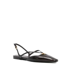 Fendi Ballerina Sko*spids tå slingback flade Brun