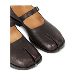 Maison Margiela Ballerina Sko*Spænde Lukning Tabi Tå Sko Brun