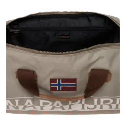 Napapijri Rejsetasker*Brun voksbehandlet bomuld weekendtaske med skulderrem Grå