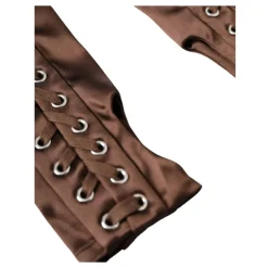 Dolce & Gabbana Handsker*e Lace-Up Satin Handsker Brun