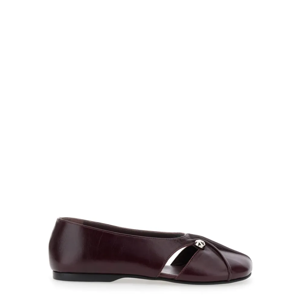 ALOHAS Ballerina Sko*Burgundy Læder Ballet Flats Rød