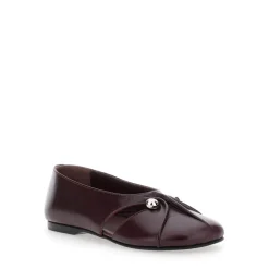 ALOHAS Ballerina Sko*Burgundy Læder Ballet Flats Rød