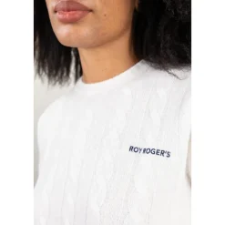 Roy Roger's Striktrøjer & Sweatere*Cable Crew Neck Hvid