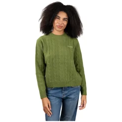 Roy Roger's Striktrøjer & Sweatere*Cable Crew Neck Grøn