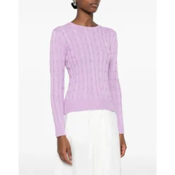 Polo Ralph Lauren Striktrøjer & Sweatere*Cable-strikket sweater med rund hals Lilla