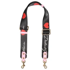 Dolce & Gabbana Tilbehør Til Tasker*Canvas Hjerte Logo Skulderrem Sort