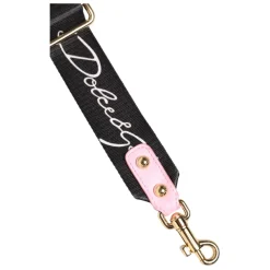 Dolce & Gabbana Tilbehør Til Tasker*Canvas Hjerte Logo Skulderrem Sort