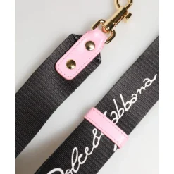 Dolce & Gabbana Tilbehør Til Tasker*Canvas Hjerte Logo Skulderrem Sort