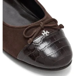 Tory Burch Ballerina Sko*Cap-Toe Ballet Flats Brun