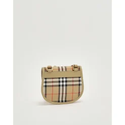 Burberry Skuldertasker*Check Crossbody Taske Beige