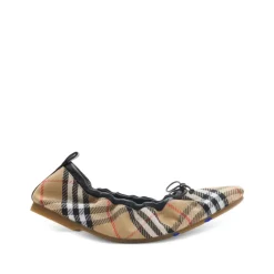 Burberry Ballerina Sko*Check Fawn Ballerinas Beige