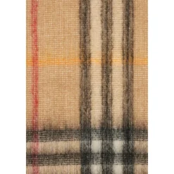 Burberry Tørklæder*Checked Mohair Wool Scarf Beige