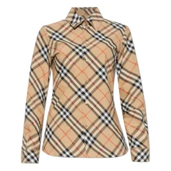 Burberry Bluser & Skjorter*Checkered Shirt Beige