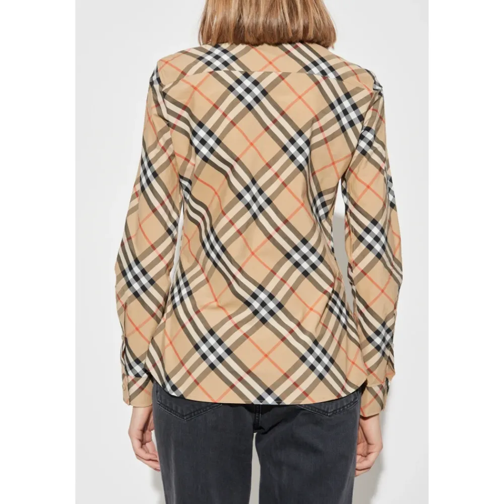 Burberry Bluser & Skjorter*Checkered Shirt Beige