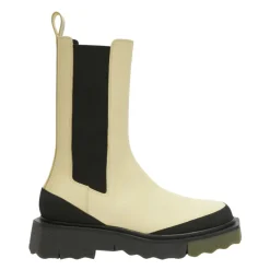 Off White Chelsea Boots*Chelsea-støvler med svampeeffekt-sål Beige