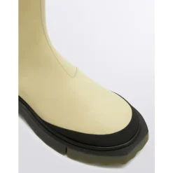 Off White Chelsea Boots*Chelsea-støvler med svampeeffekt-sål Beige