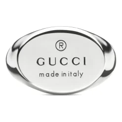 Gucci Smykker*Chevalier Ring med Ovalt Mærke Grå