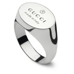 Gucci Smykker*Chevalier Ring med Ovalt Mærke Grå