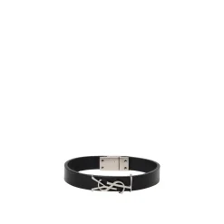 Saint Laurent Smykker*Chic læderarmbånd med magnetlås Sort