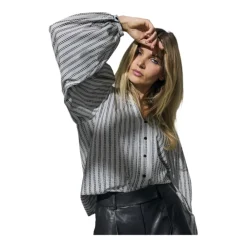 Co'Couture Bluser & Skjorter*Chic Sort og Hvid V-Shirt Grå