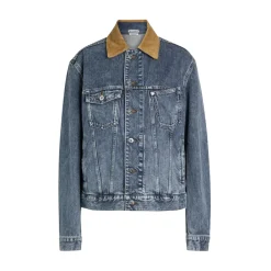 JW Anderson Jakker*Corduroy Collar Denim Jacket Blå