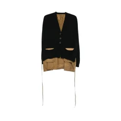 UMA WANG Striktrøjer & Sweatere*Cotton and Silk Cardigan Sort