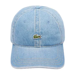 Lacoste Huer & Kasketter*Cotton Denim Cap Blå