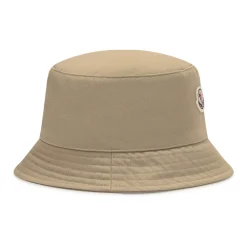 Moncler Huer & Kasketter*Cotton Gabardine Bucket Hat Beige