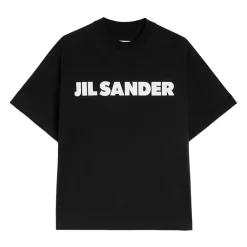 Jil Sander T-Shirts*Cotton T-Shirt med Logo Sort