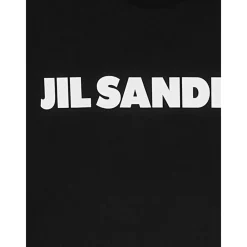 Jil Sander T-Shirts*Cotton T-Shirt med Logo Sort