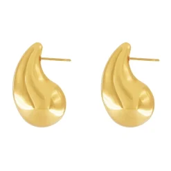 Dansk Copenhagen Smykker*Courage Waterproof Paisley Earring 18K Gold Plating Gul