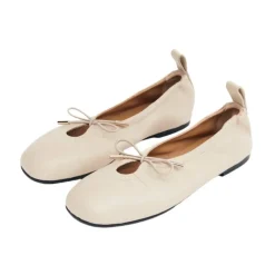 ALOHAS Ballerina Sko*Creme Læder Ballerina Sko Hvid