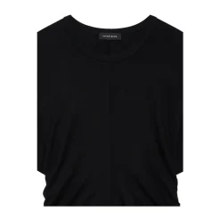 Anine Bing T-Shirts*Crew Neck Draped T-Shirt Sort