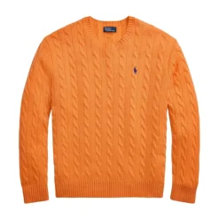 Ralph Lauren Striktrøjer & Sweatere*Crew Neck Sweater med Logo Orange