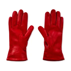 Bottega Veneta Handsker*Croc Embossed Logo Læderhandsker Rød