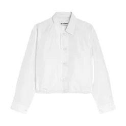 Jil Sander Bluser & Skjorter*Cropped Blouson Jakke Hvid