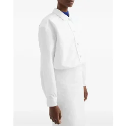 Jil Sander Bluser & Skjorter*Cropped Blouson Jakke Hvid