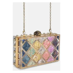 Kurt Geiger Clutch*Crystal Quilt Box Clutch Multifarvet